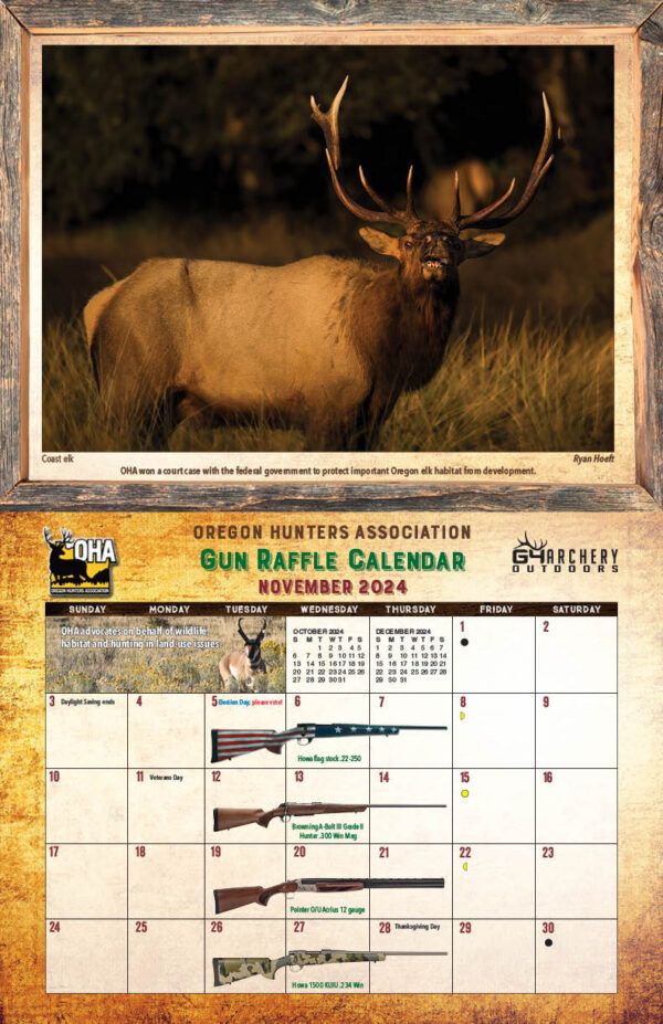 The Next Oha Gun Calendar Winner Is Oregon Hunters Association